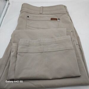 RedHead Brand Co Mens 46x32 Utility Work Pants Tan Khaki Stretch Cotton Canvas